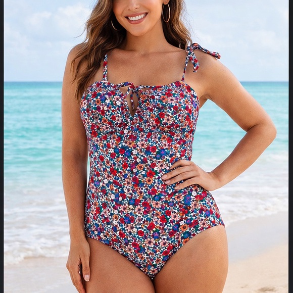 Time and Tru Other - New with tags Time and Tru floral one-piece swimsuit in size XL (16–18).